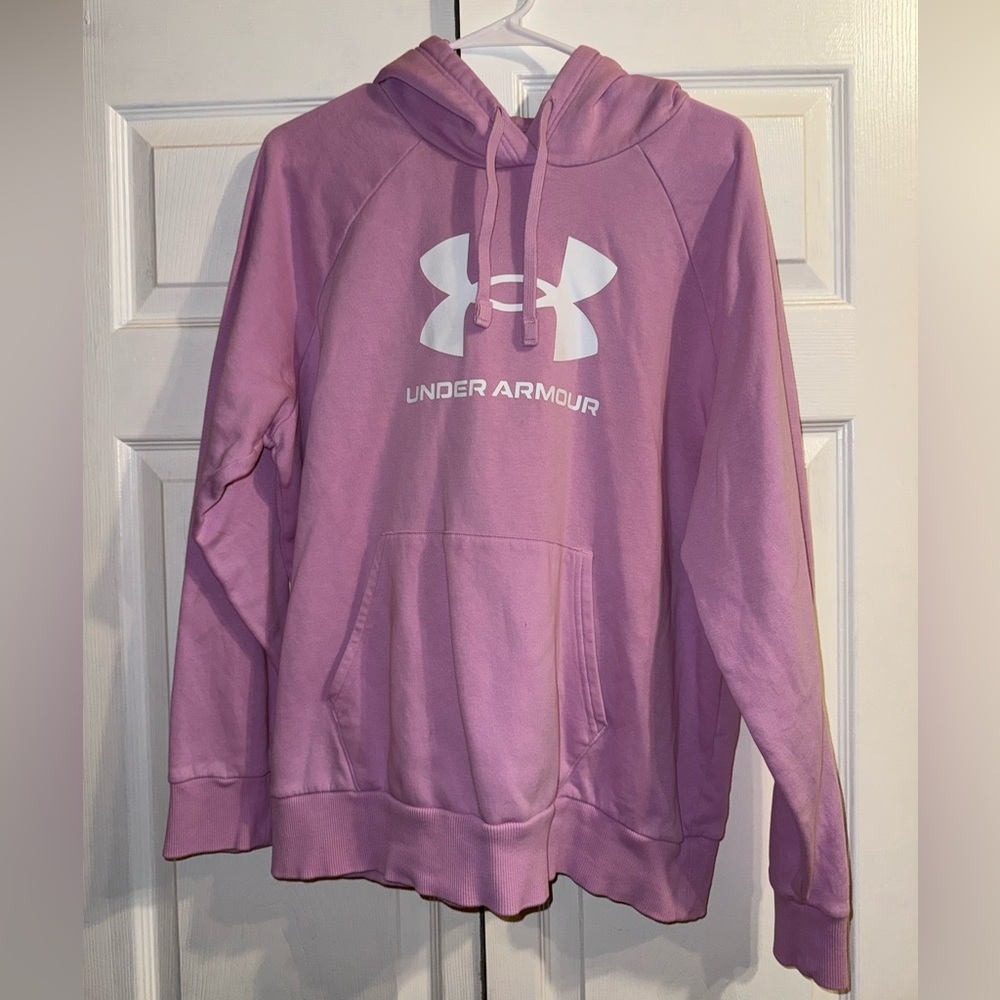 Under Armour Light Pink Hoodie with White Logo
